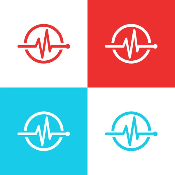 Concepto Logo Médico Icono Línea Pulso Símbolo Creativo Latido Del — Archivo Imágenes Vectoriales