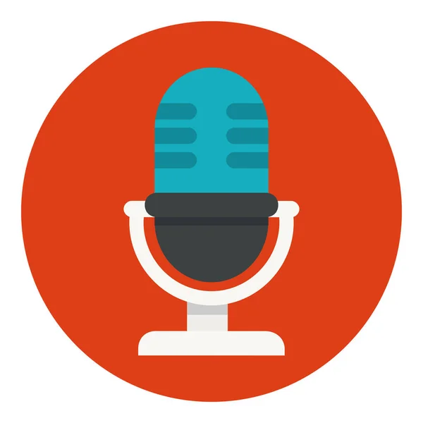 Mikrofon Simgesi Stüdyo Masası Mikrofonu Podcast Logo Elemanı Eski Klasik — Stok Vektör