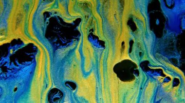 Soyut mürekkep boyası mavi ve altın arkaplan. Akrilik boya karışımı, mermer soyut akışkan sanat deseni..