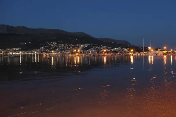 Bahía Stobrec Croacia Noche —  Fotos de Stock
