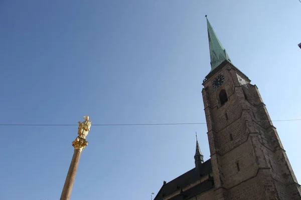 Szent Bertalan Katedrális Pilsenben Csehországban — Stock Fotó