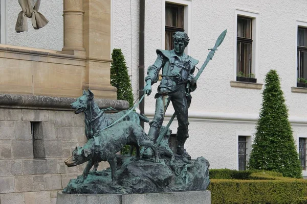 Una Statua Nel Cortile Konopiste Repubblica Ceca — Foto Stock