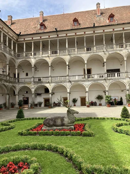 Courtyard Opocno Castle Czech Republic — Zdjęcie stockowe