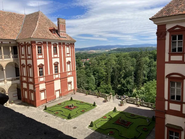 Courtyard Opocno Castle Czech Republic — Stockfoto