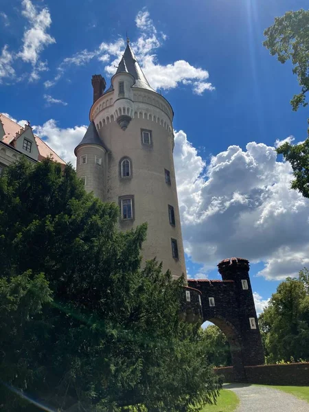Side Tower Zleby Castle Czech Republic — Zdjęcie stockowe