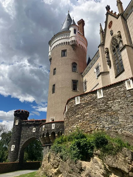 Zleby Castle Czech Republic Side — Stockfoto