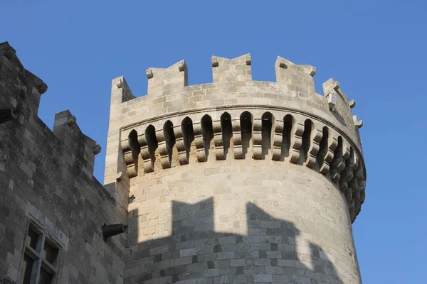 Detalle Una Torre Del Palacio Del Gran Maestre Los Caballeros — Foto de Stock