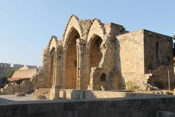 Igreja Medieval Virgem Rodes City Grécia — Fotografia de Stock