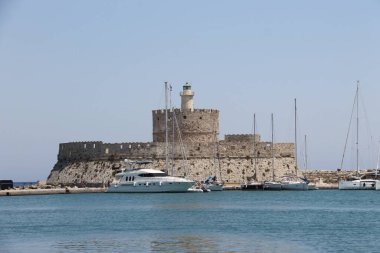 Yunanistan 'ın Rodos şehrinde Aziz Nicholas Kalesi