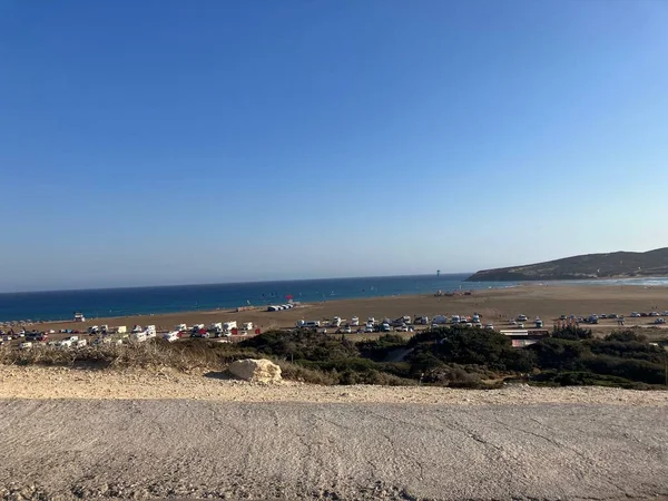Plaża Prasonisi Wyspie Rodos Grecja — Zdjęcie stockowe