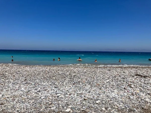 Strand Und Meer Auf Rhodos Griechenland — Stockfoto