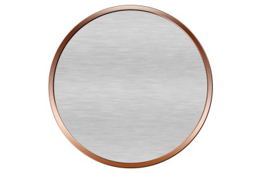 Bakır yuvarlak soyut logo arkaplan çizimi gri arkaplan