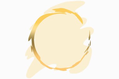 Soyut logo arkaplan çizimi sarı pastel rengin altın halkalı fırça şeklinde.