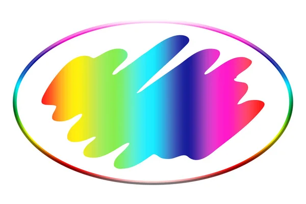 Ilustracja Abstrakcyjnego Logo Tła Tęczowych Kolorów Kształcie Pędzla Kołem — Zdjęcie stockowe