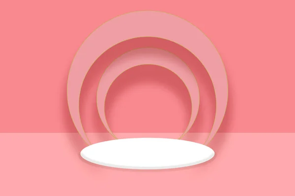 Ilustrace Abstraktního Růžového Pozadí Pódiem — Stock fotografie