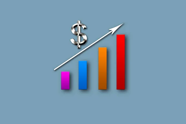 Ilustración Diagrama Multicolor Con Gráfico Barras Estadístico —  Fotos de Stock