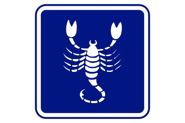 Ilustración Signo Del Zodíaco Escorpión Sobre Fondo Azul —  Fotos de Stock