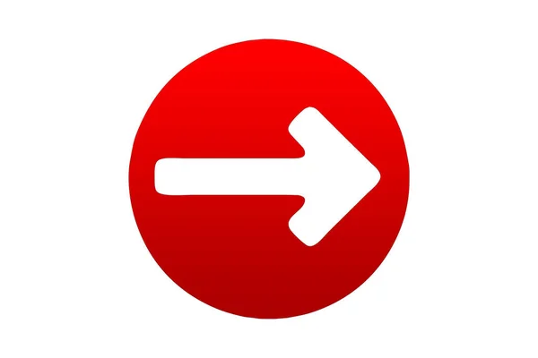 Flecha Derecha Ilustración Sobre Fondo Rojo — Foto de Stock