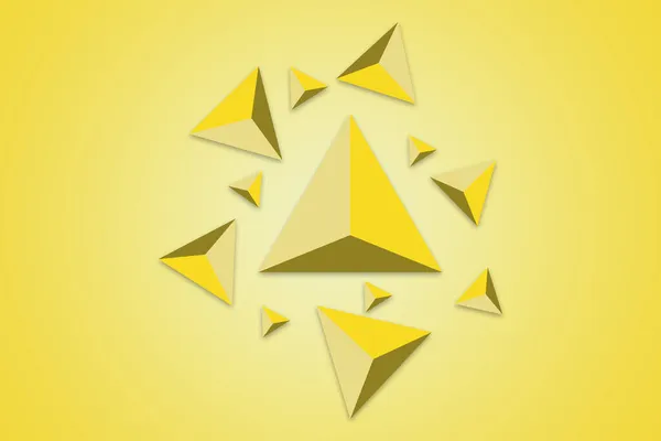 Triangle Jaune Illustration Abstraite Fond — Photo