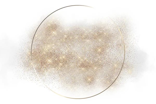 Abstraktní Logo Pozadí Ilustrace Zlatým Prachem Zlatým Kruhem — Stock fotografie