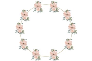 Çiçekler soyut logo arkaplan çizimi dairesel olarak pastel rengi