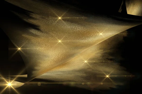 Gold Abstract Logo Background Illustration Sparkles Black Background — Stock Photo, Image
