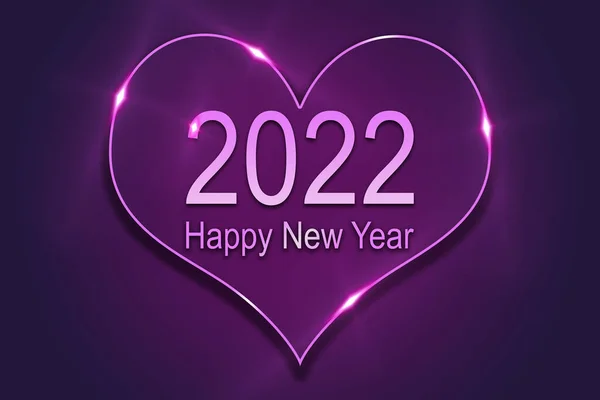 Happy New Year 2022 Text Design Greeting Illustration Glitters Numbers — Stock Photo, Image