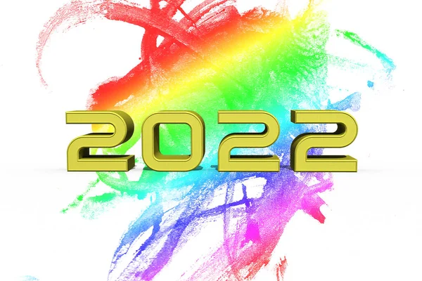 Feliz Ano Novo 2022 Design Texto Ilustração Saudação Com Fundo — Fotografia de Stock