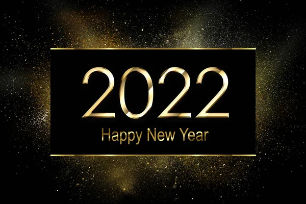 Gott Nytt 2022 Textdesign Hälsning Illustration Med Gyllene Siffror Gott — Stockfoto