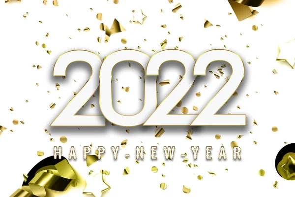 Gott Nytt 2022 Textdesign Hälsning Illustration Med Gyllene Siffror Gratulationskort — Stockfoto