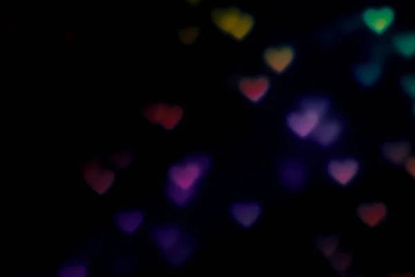 Abstrato Colorido Amor Corações Fundo Ilustração Bokeh Borrão — Fotografia de Stock