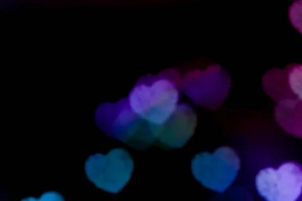 Abstrato Colorido Amor Corações Fundo Ilustração Bokeh Borrão — Fotografia de Stock