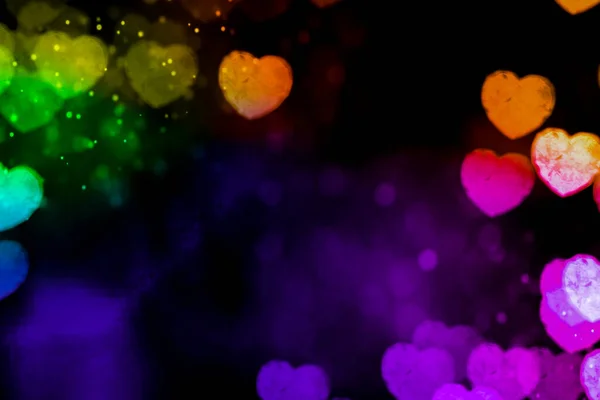 Abstracto Colorido Amor Corazones Fondo Ilustración Bokeh Desenfoque — Foto de Stock