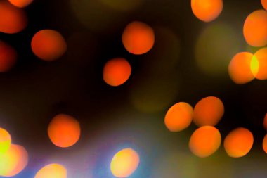 Renkli bulanık ışıkların soyut çizimi arka plan, bokeh etkisi, siyah arkaplan üzerinde