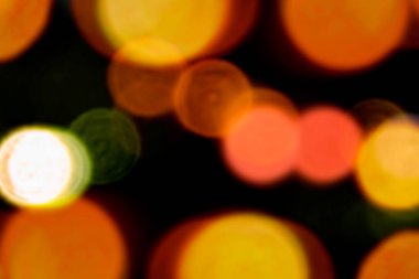 Renkli bulanık ışıkların soyut çizimi arka plan, bokeh etkisi, siyah arkaplan üzerinde