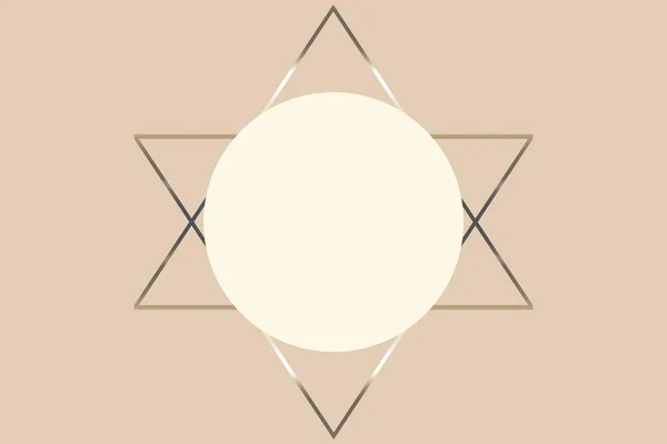 Abstraktní Logo Pozadí Ilustrace Hvězdy Kruhem Pastelové Hnědé Barvě — Stock fotografie