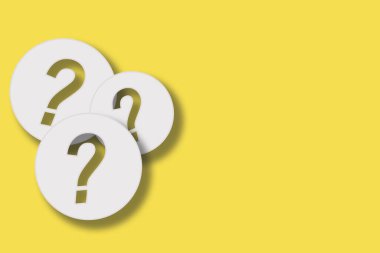 Sarı arkaplanda soru işareti çizimi