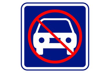 Mavi arkaplanda park yasağı.