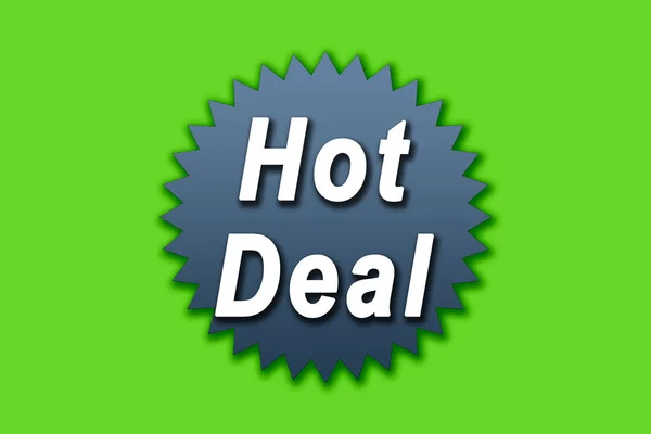Hot Deal Illustration Green Background — Stockfoto