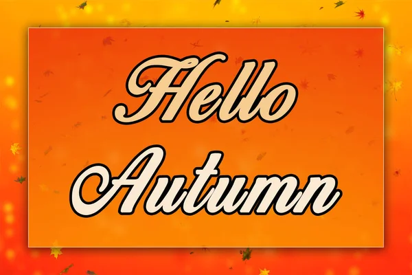 Hello Autumn Orange Yellow Colors Background Illustration — Stock Photo, Image