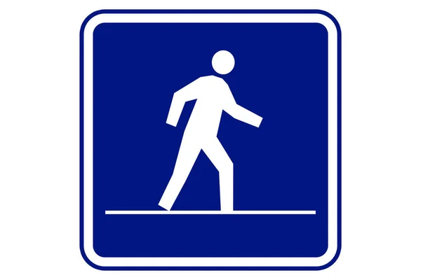 Illustration Pedestrian Zone Sign Blue Background — 图库照片