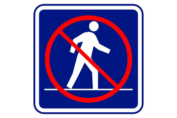 Ilustración Ningún Signo Caminar Fondo Azul — Foto de Stock