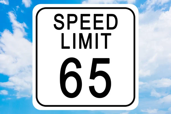 Ilustracja Znaku Ograniczenia Prędkości Tle Nieba — Zdjęcie stockowe