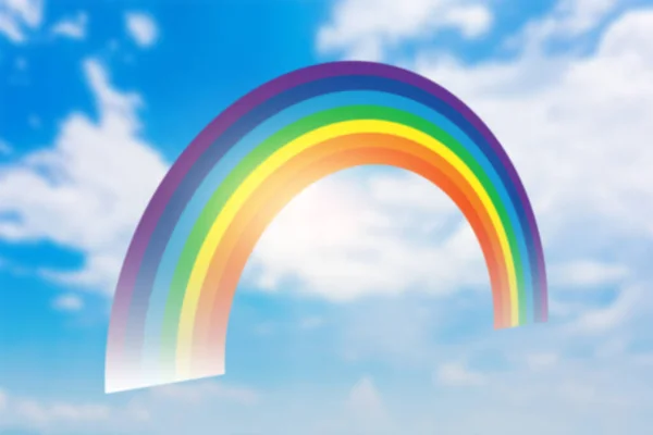 Illustration Von Regenbogen Und Wolken Sommer — Stockfoto