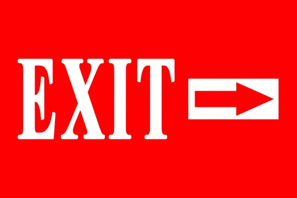 Exit Symbol Illustration Red Background — Stockfoto