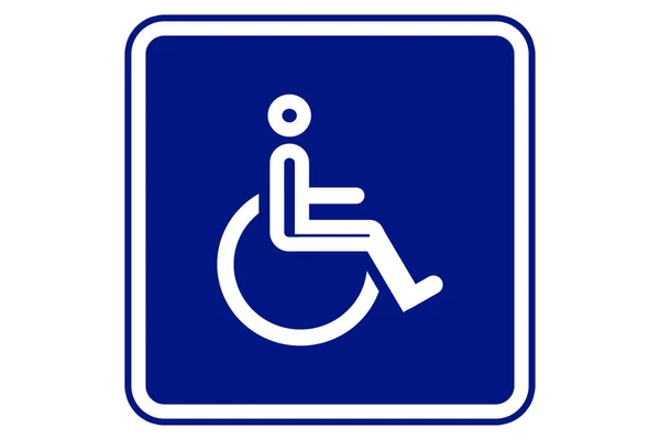 Fauteuil Roulant Panneau Accès Handicapé Icône Plate Symbole Pour Les — Photo