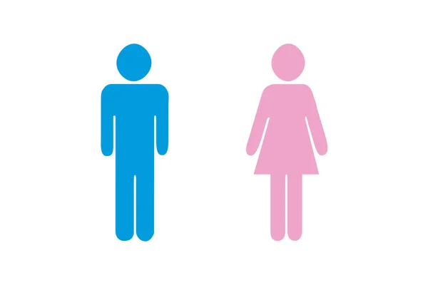 Illustration Eines Paares Blau Und Rosa Auf Weißem Hintergrund — Stockfoto