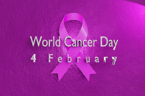 Stands Pódio Fevereiro Celebração Dia Mundial Câncer — Fotografia de Stock