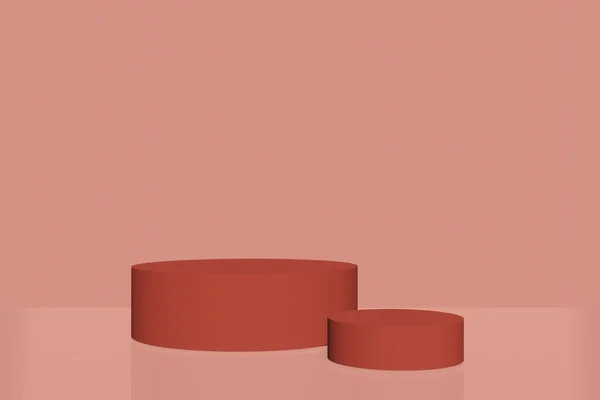 Пешеходный Дисплей Розового Цвета Концепцией Поддержки Коробки Подиум Продвижения Бренда — стоковое фото