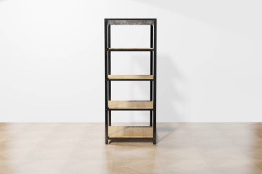 Basamakları ve ahşap zemini olan kaidesel ekran ve kutucuk standı olan soyut pembe zemin. Marka tanıtım ürünleri için podyum, gerçekçi 3D dijital oluşturma